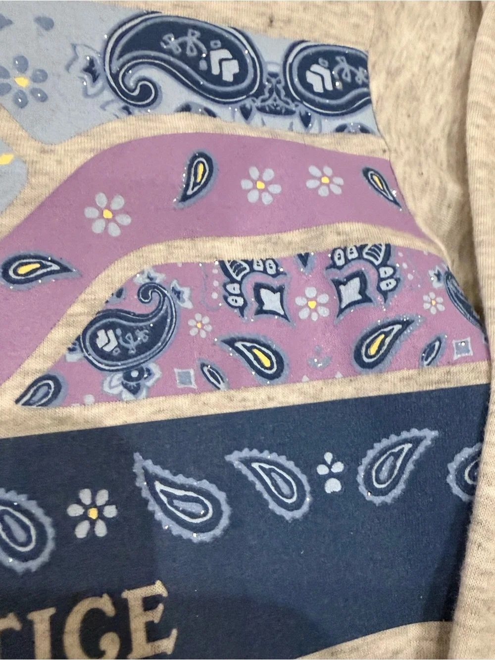 Justice Navy Paisley Print Top & Free Leggings- Girls 10